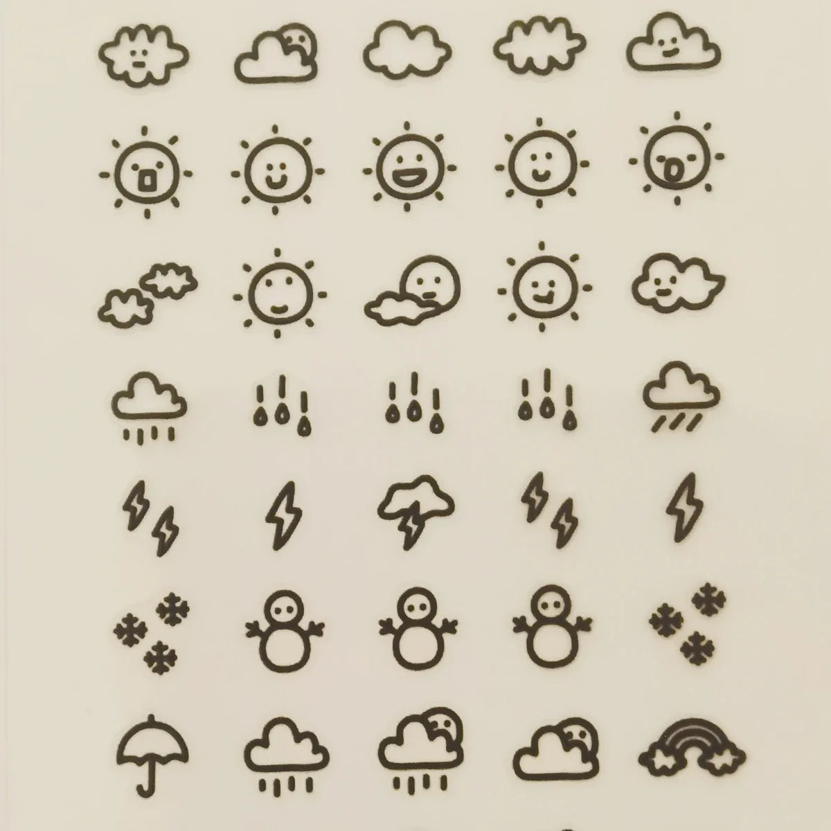Sunshine Rain Weather Mini Sticker Set | Korean Import Scrapbooking and Journaling Stickers