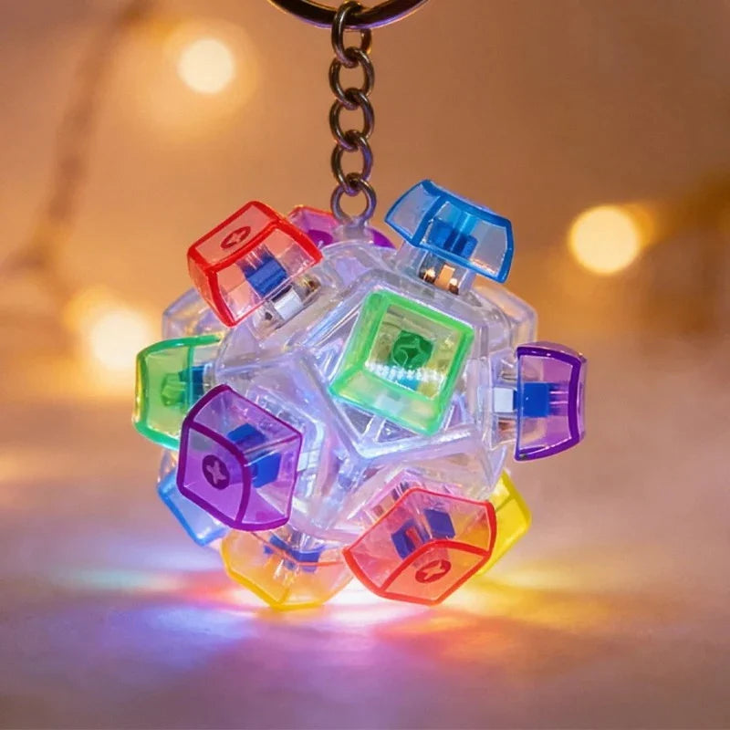 Clickable LED Keychain Fidget Toy | Light-Up Stress Relief Desk Accessory