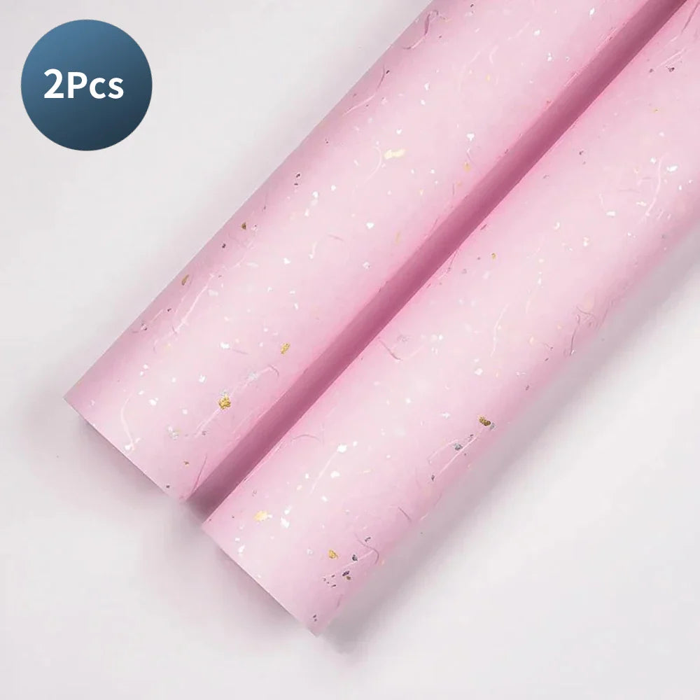 23.6 Floral Wrapping Paper Set | DIY Bouquet Wrap with Gold and Silver Accents