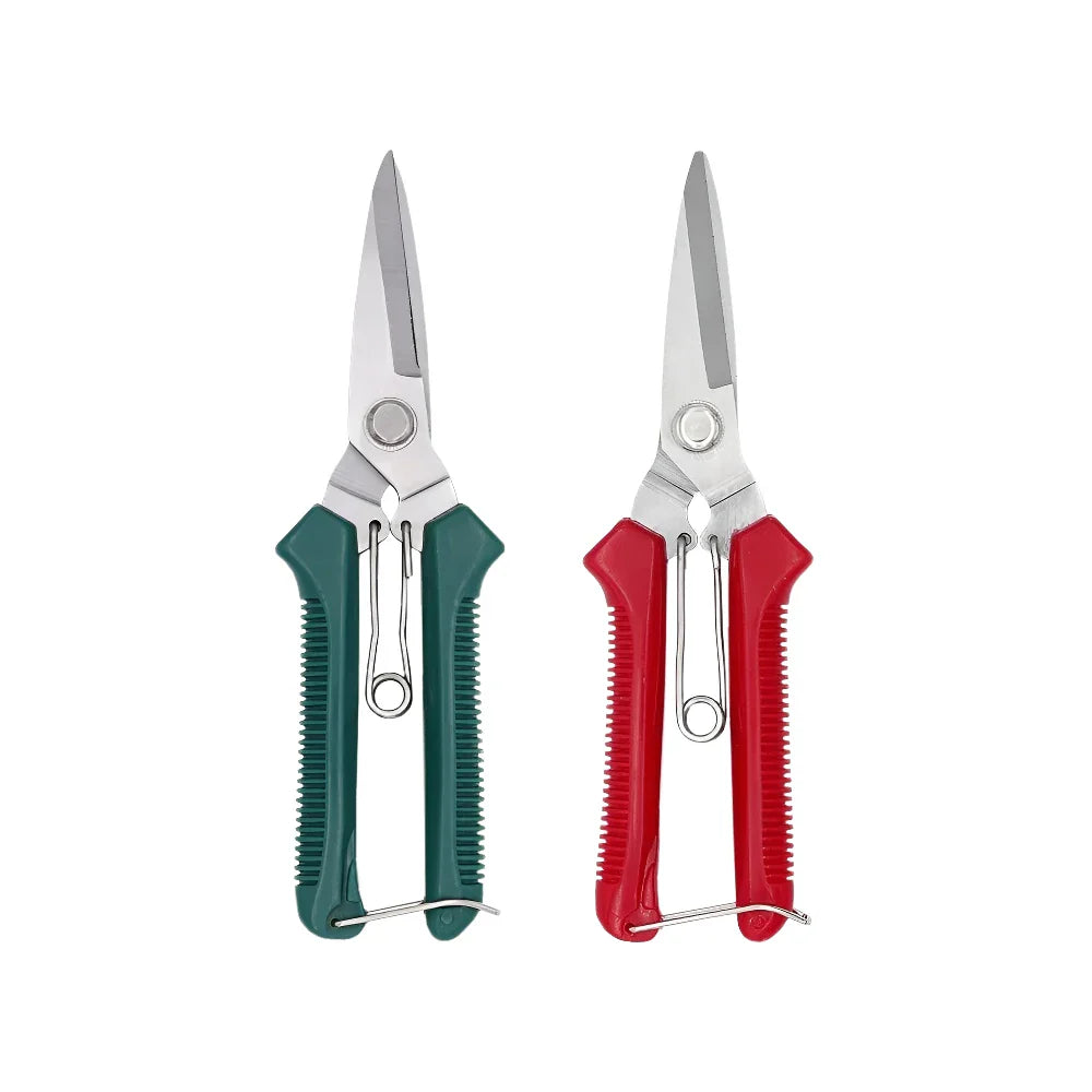 190mm Straight Head Pruning Shears | Stainless Steel Garden Scissors for Bonsai
