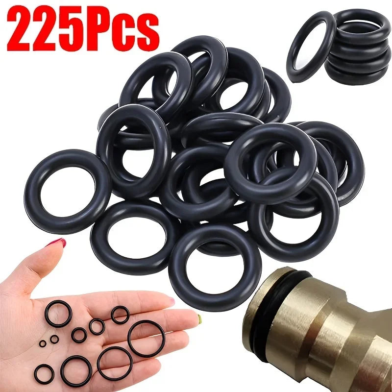 Rubber O Ring Set | 200/225pc Nitrile Seal Gasket Repair Kit