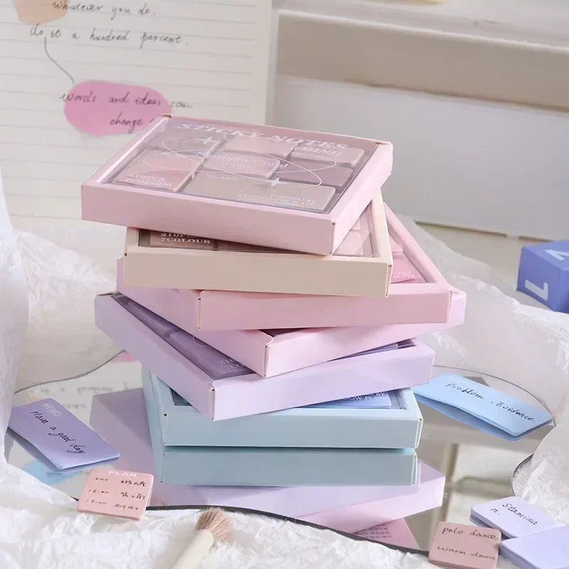 Colorful Aesthetic Sticky Notes | 210pcs Memo Pad Set for Scrapbooking