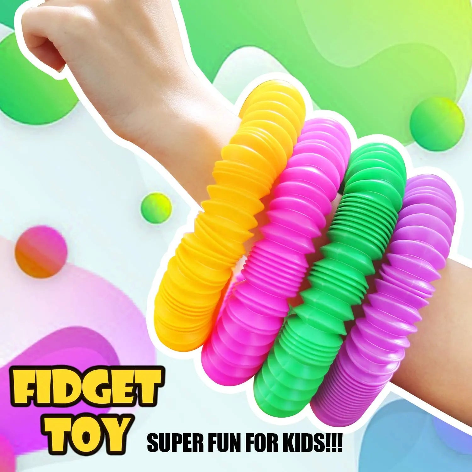 4 Pack Pop Tube Sensory Fidget Toy | Stress Relief for Kids and Adults