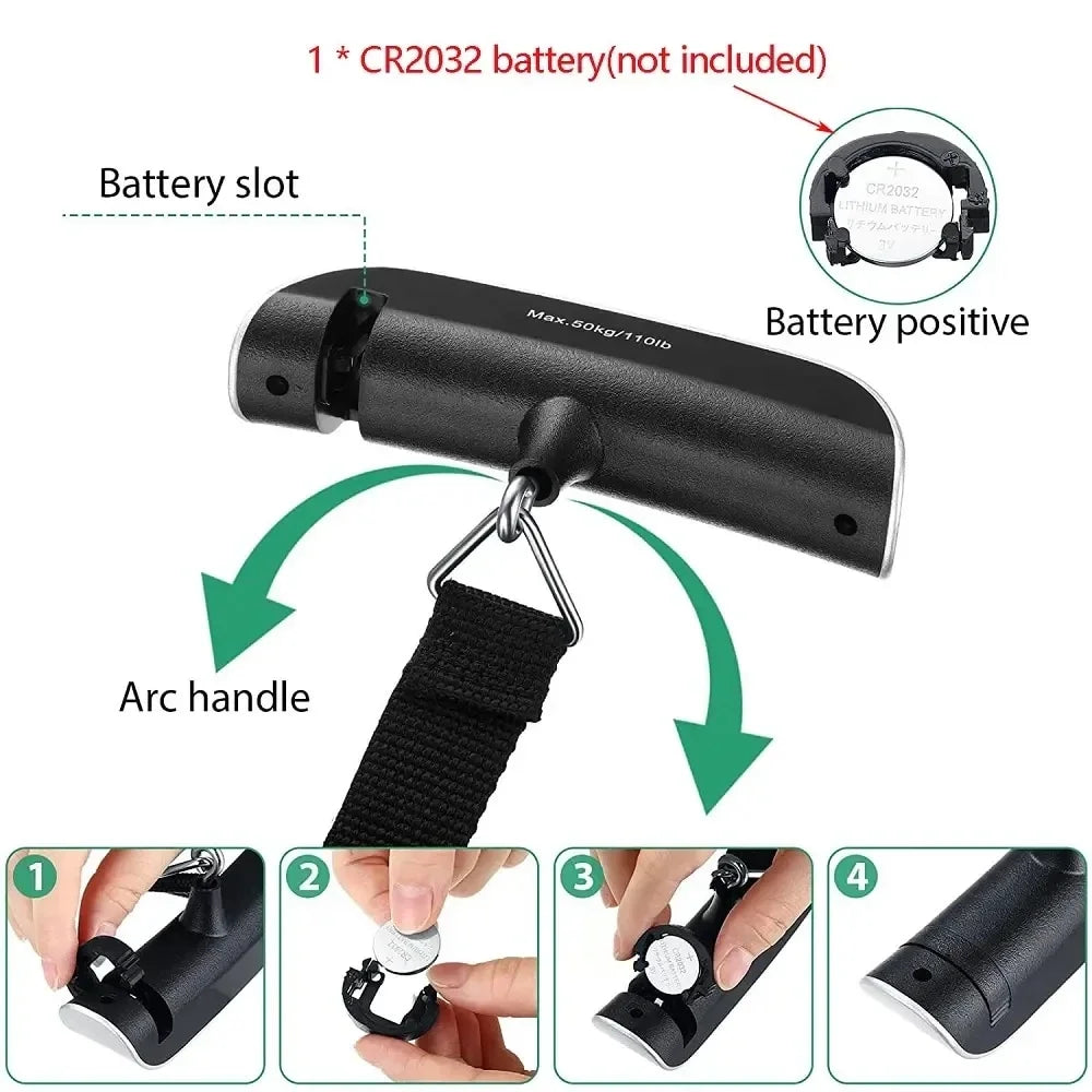 Portable Digital Luggage Scale 110lb/50kg | Travel Hanging Weight Scale