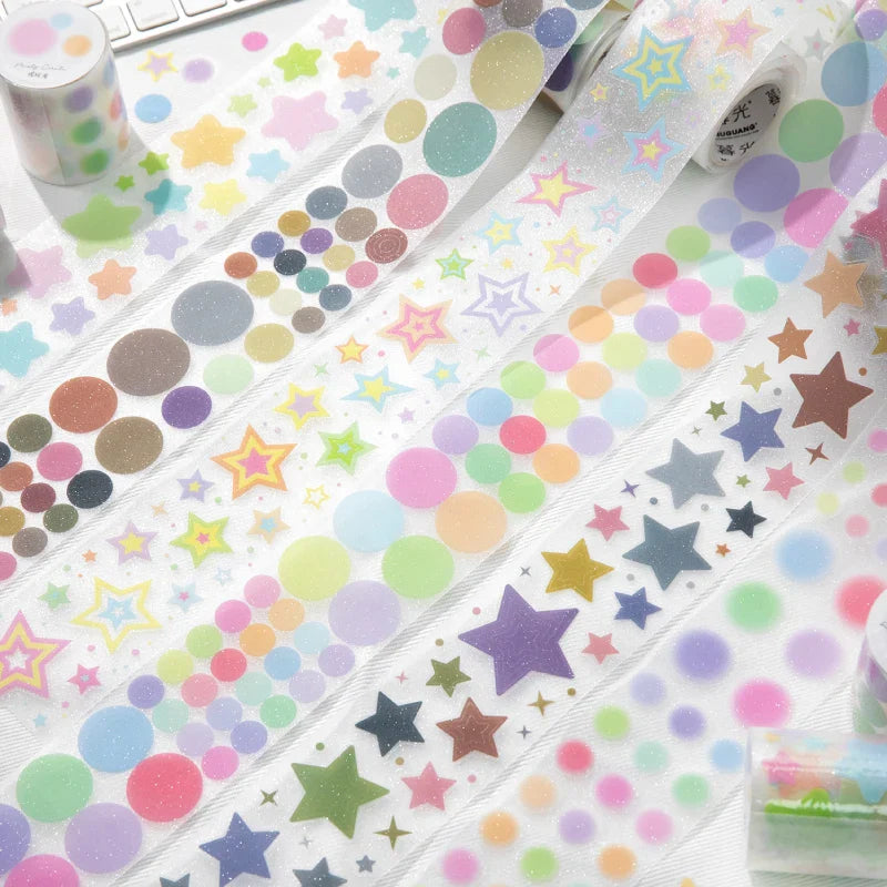 Star Cloud Masking Tape 5x200cm | Decorative Scrapbooking Tape Roll