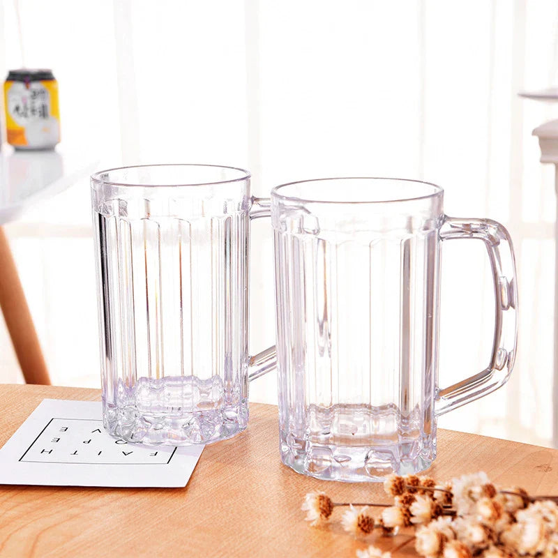 500ML Transparent Beer Mug | Unbreakable Plastic Cup for Drinks