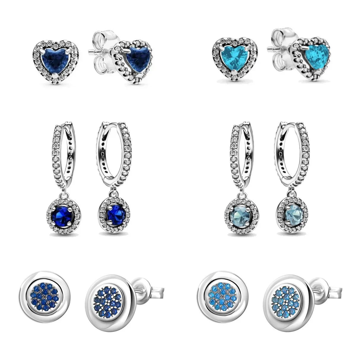 925 Sterling Silver Heart Shaped Zircon Earrings | Charming Girls Jewelry Gift