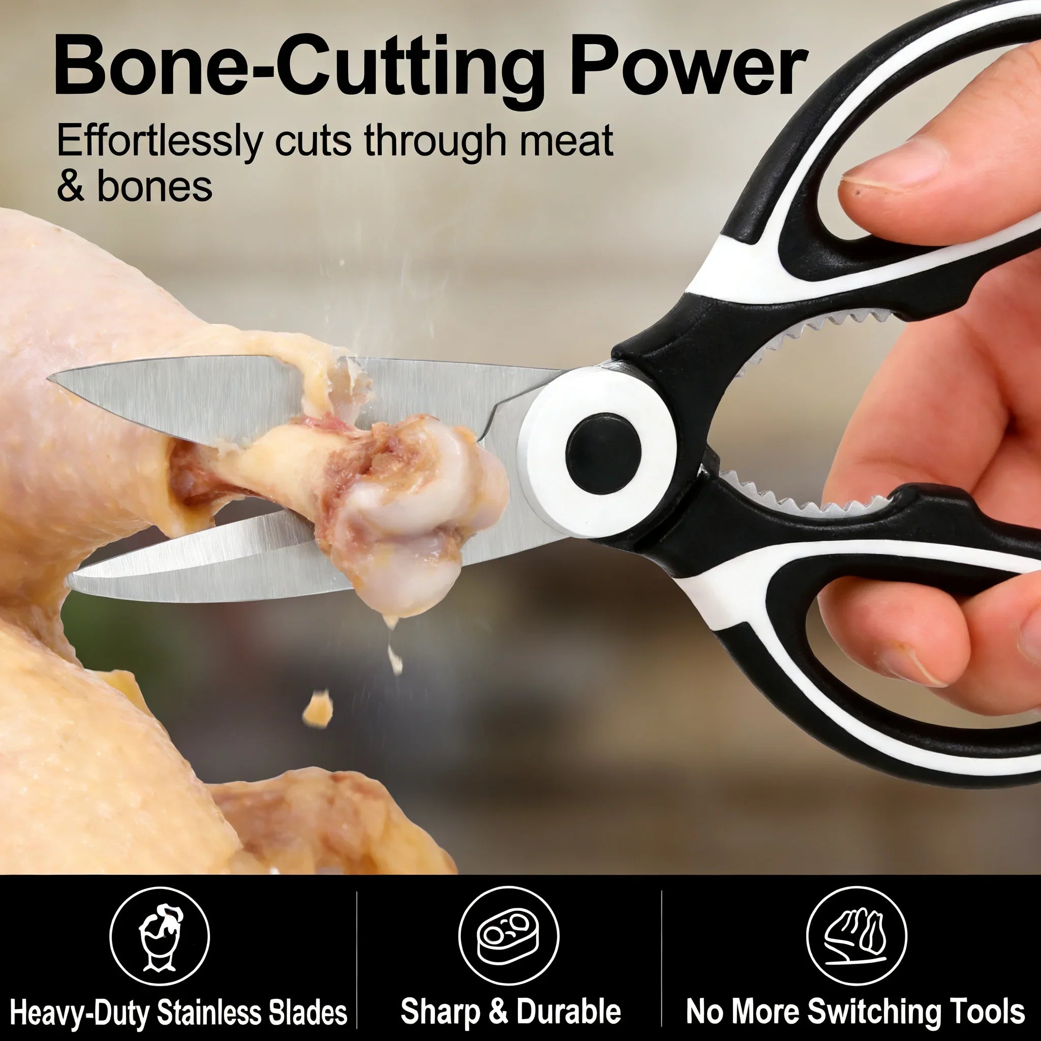 Multipurpose Kitchen Scissors Heavy Duty | Ergonomic Shears for Everyday Cutting