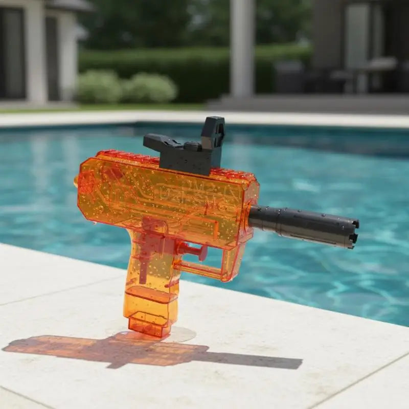 Manual UZI Water Blaster | Non-Electric Summer Outdoor Toy for Kids and Adults