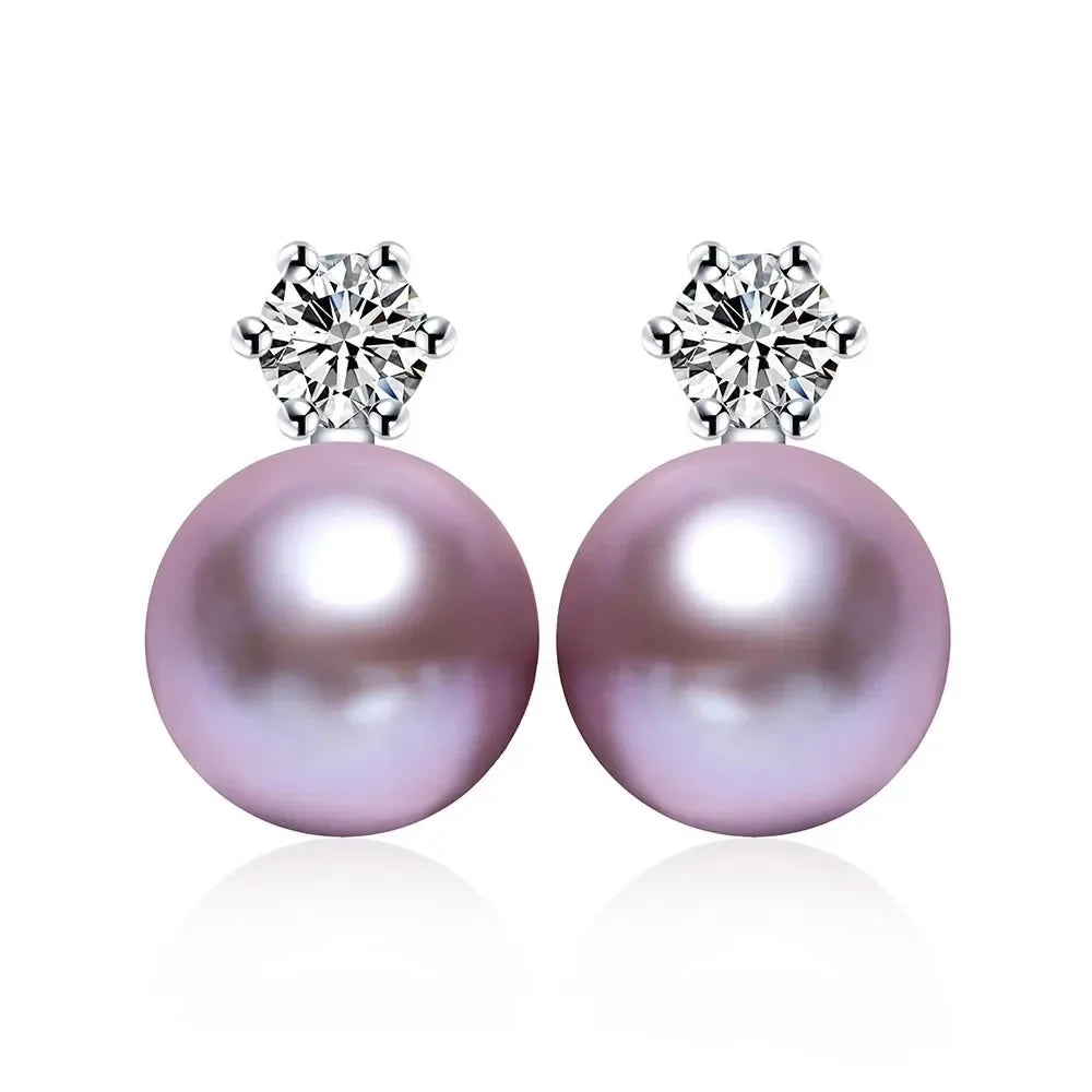 Real Freshwater Pearl Stud Earrings | 100% Genuine AAAA Pearl in 925 Sterling Silver