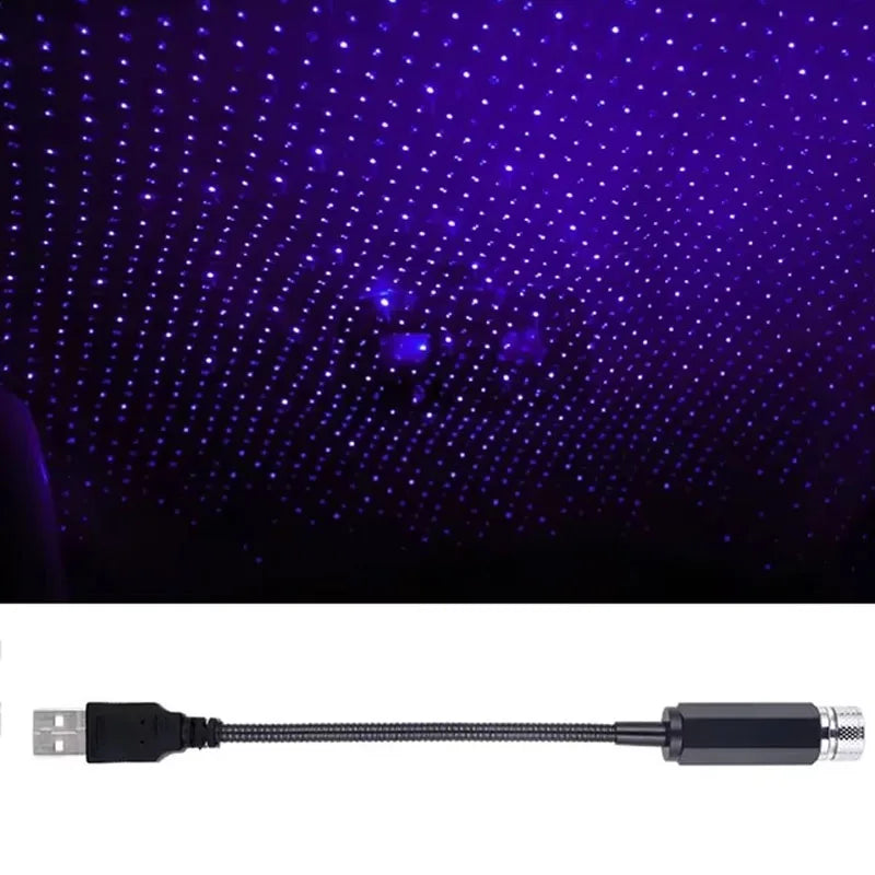 LED Car Roof Star Night Light Projector | USB Galaxy Atmosphere Lamp for Auto