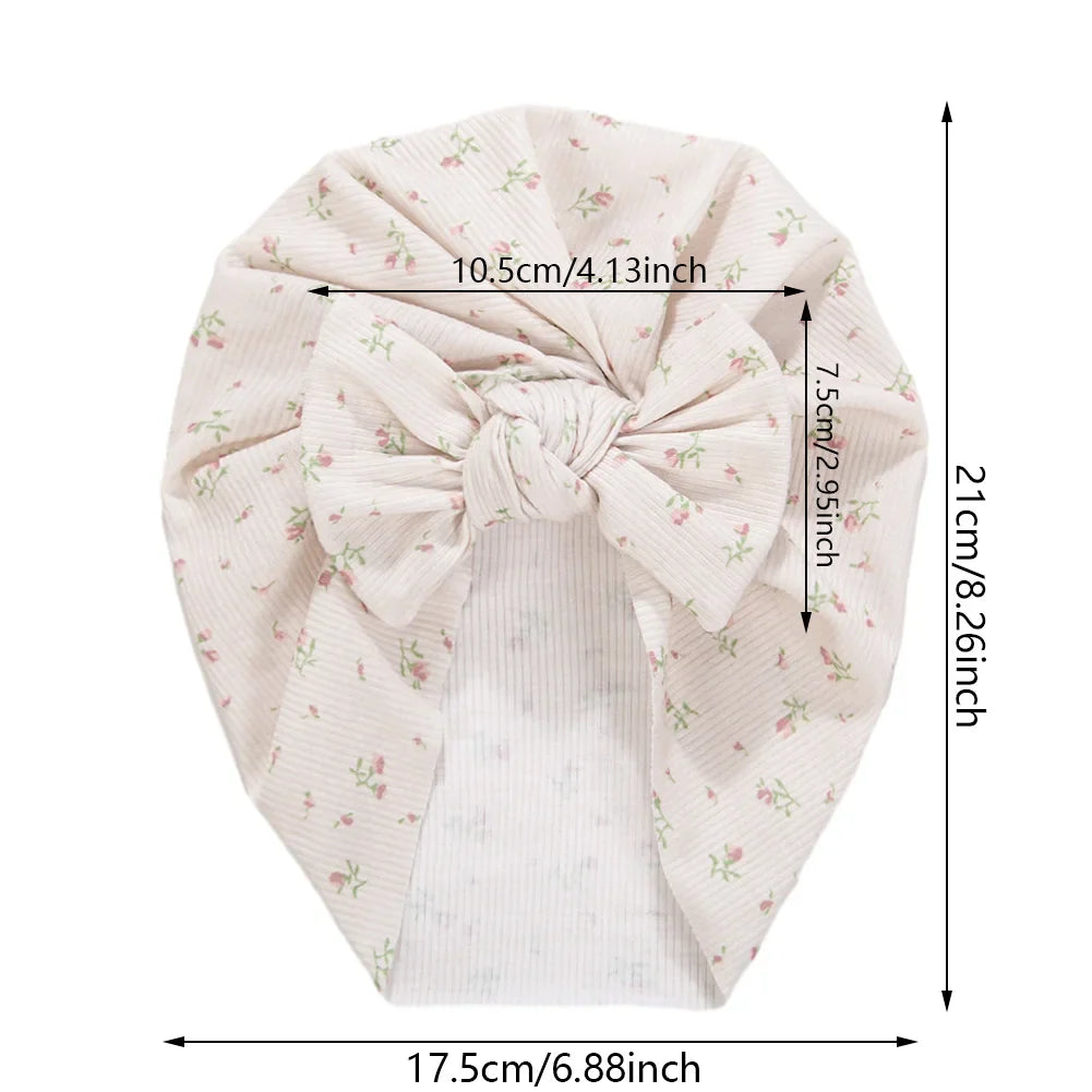 Baby Turban Hats with Prints | Soft Knit Newborn Caps