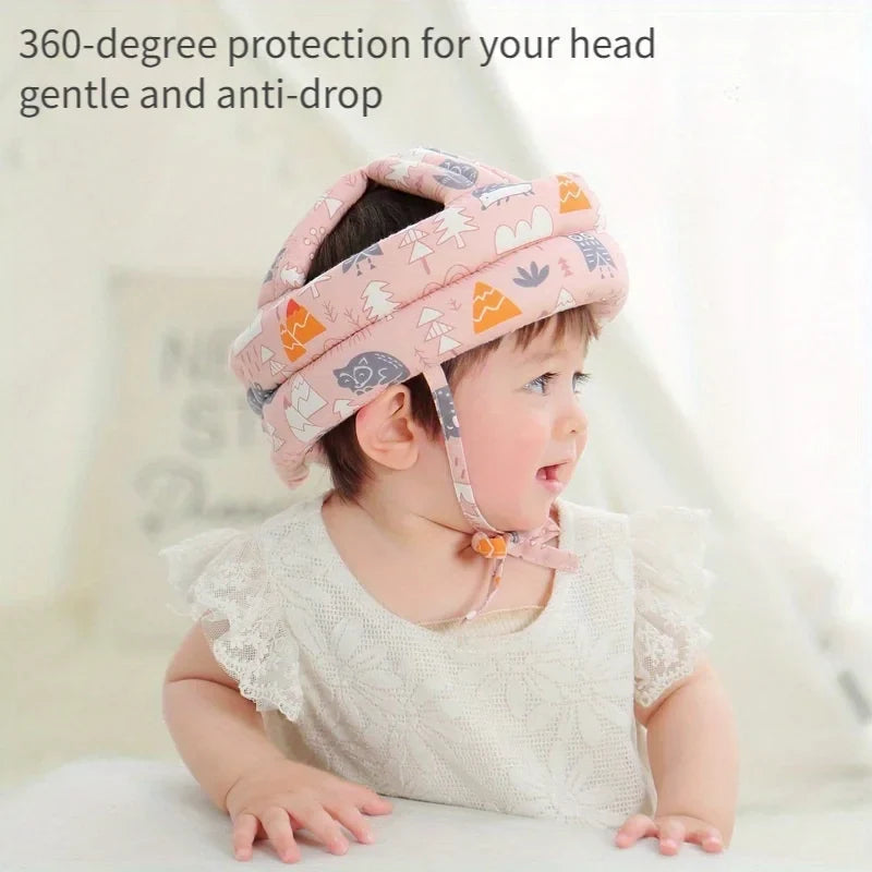 Baby Anti-Fall Hat | Toddler Protective Head Cap with Cute Cartoon Design
