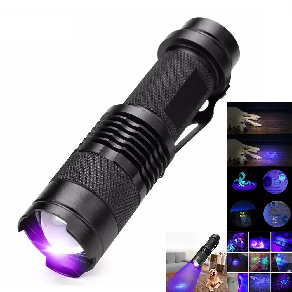 UV LED Flashlight 395nm | Ultraviolet Blacklight Detector for Pet Urine and Stains