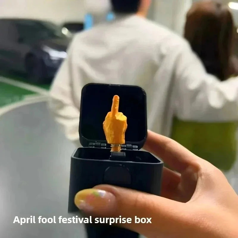 Funny Middle Finger Box Toy | Novelty Desk Decor Gag Gift