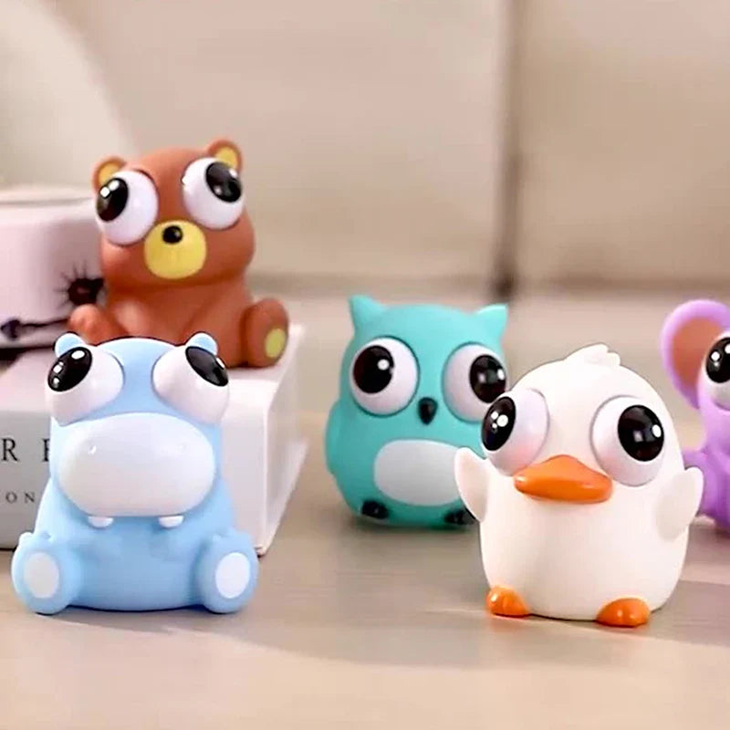 Pop Eye Squeeze Cartoon Animal Sensory Toy | Stress Relief Fidget Gift