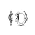 Crystal Stud Hoop Earrings for Women | 925 Silver Bow Lock Moon Star Gold Heart Earrings