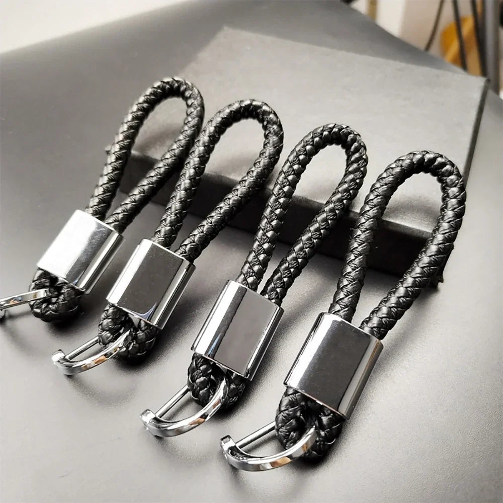 Custom Car Logo Keychain | Metal Woven Key Ring for Mercedes Benz VW Audi