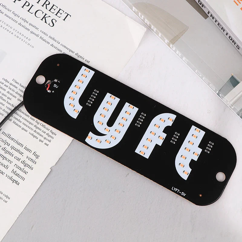 LED Taxi Signal Light for Lyft Logo | USB Cab Panel Indicator with Suction Cups