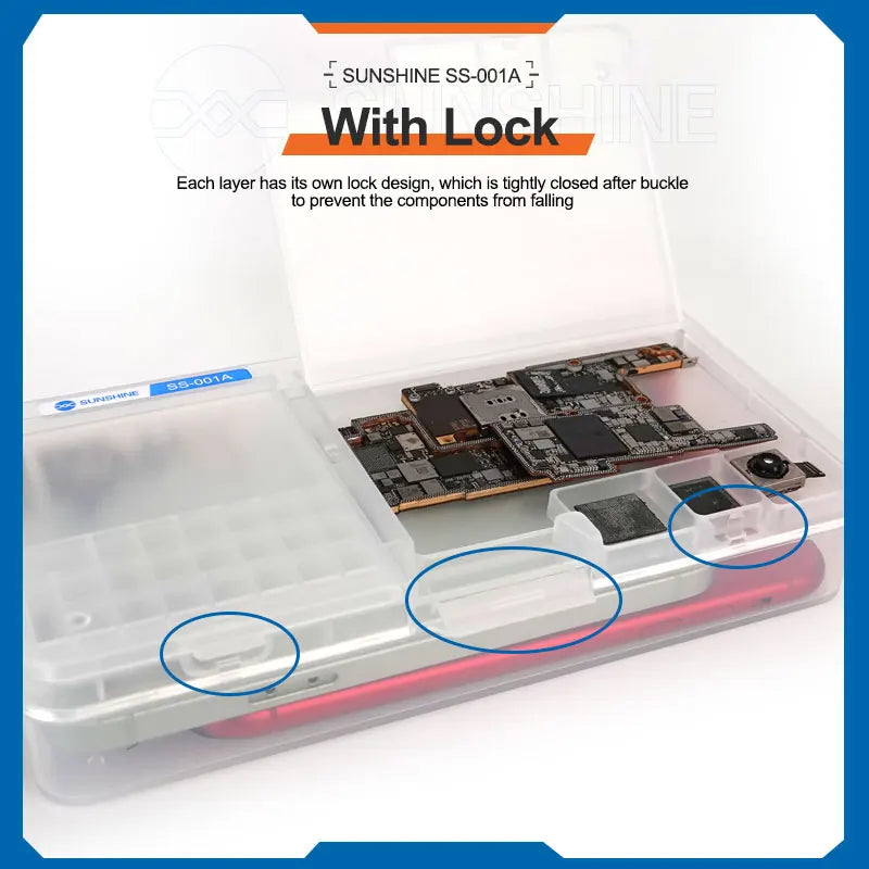 Sunshine Storage Box SS-001A | Multi-Function Organizer for IC Motherboard Parts and Phone Repair Tools