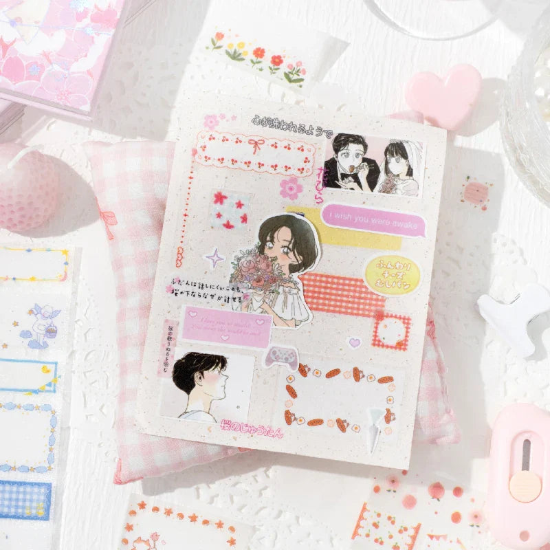Cute Masking Tape Stickers for Junk Journal | 5x200cm Decorative Craft Tape Roll