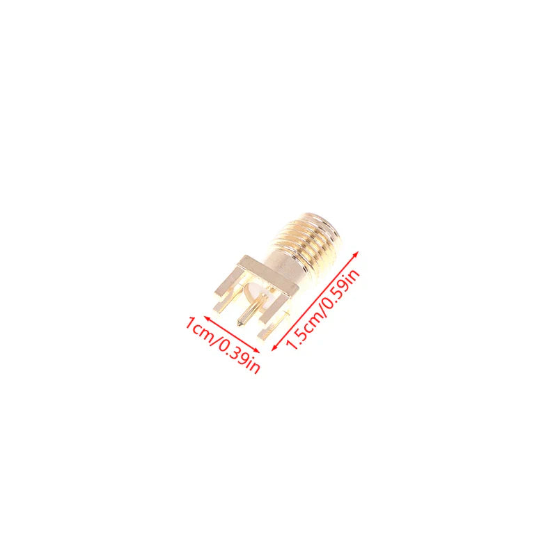 SMA Female Jack PCB Edge Mount Adapter Connector | 10-Pack Gold Plated RF Coaxial Connectors
