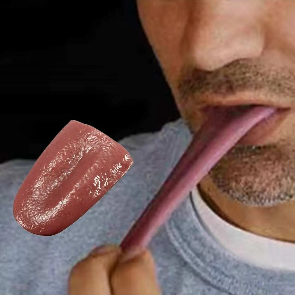 Rubber Tongue Prank Toy | Realistic Silicone Gag Gift for Horror Pranks