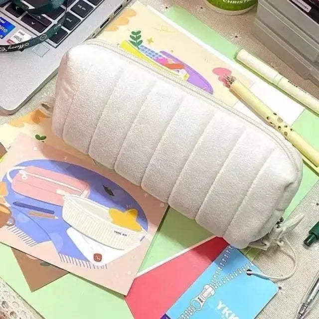 Cloud Bread Milk Fufu Pencil Case | Aesthetic Large Capacity Pencil Bag