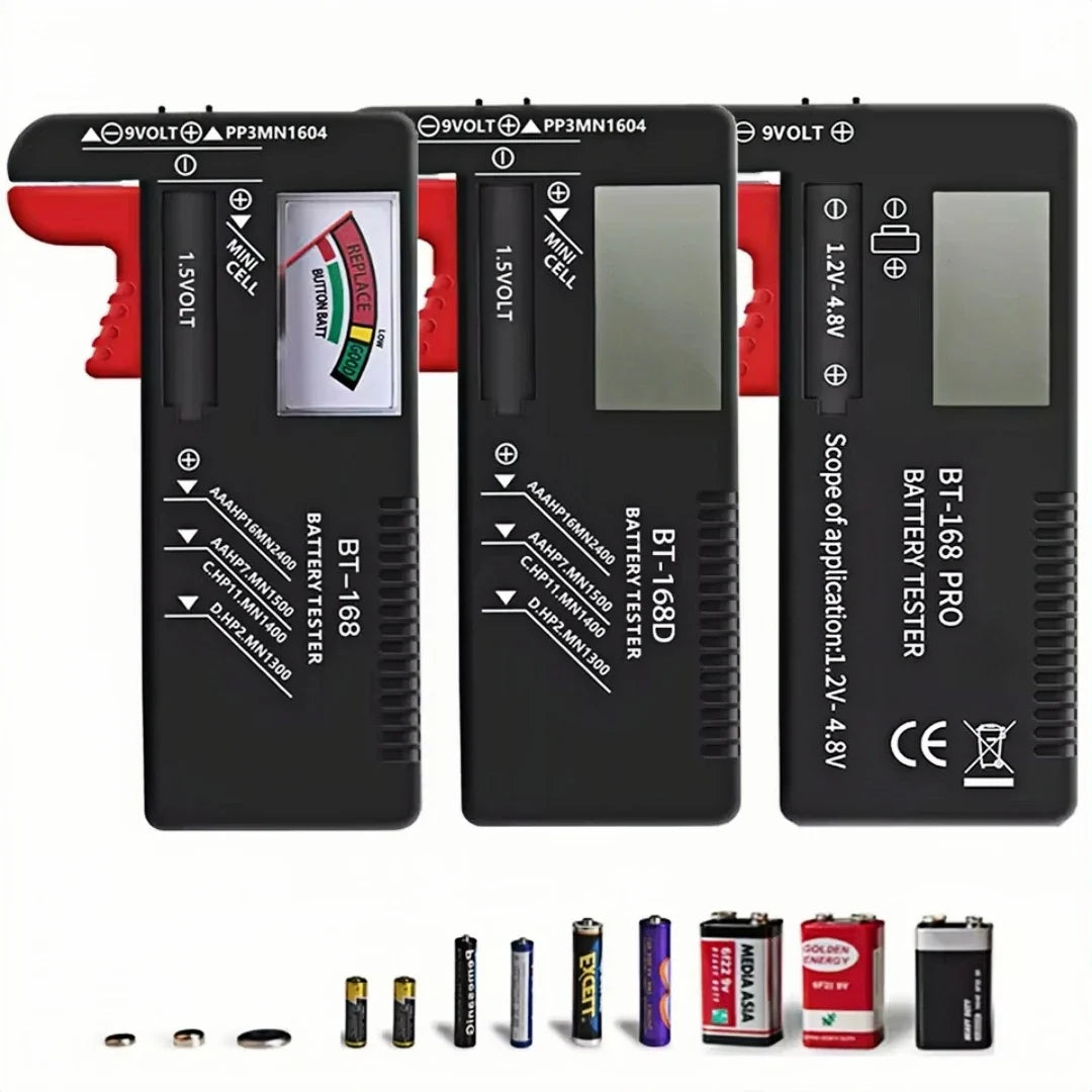 Digital Battery Capacity Tester | BT-168 PRO BT-168D Voltage Meter for AA AAA C D 9V Cells
