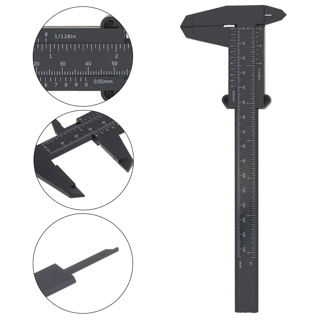 Double Scale Plastic Vernier Caliper 0-150mm | Portable Mini Measuring Tool for Carpentry and Jewelry