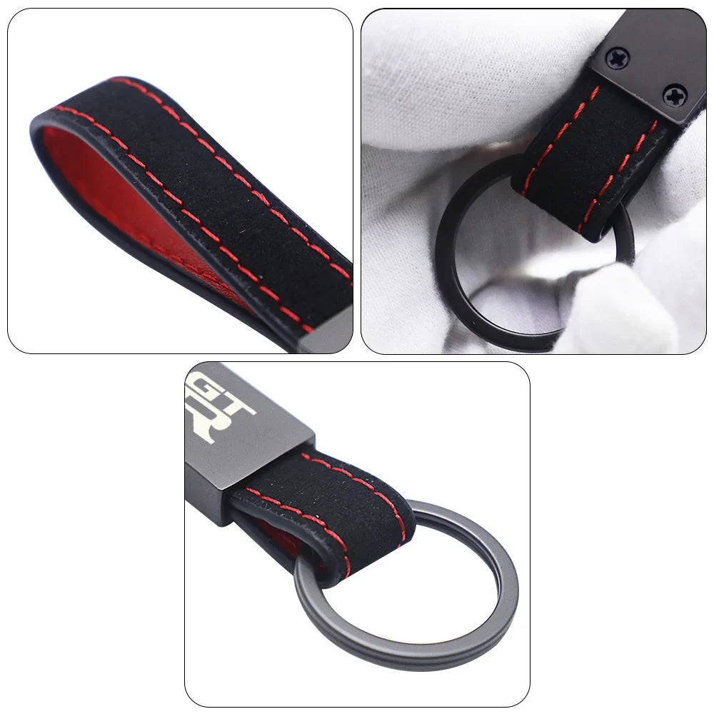 Nissan GT-R Keychain | Premium Leather Car Key Ring for R35 Enthusiasts