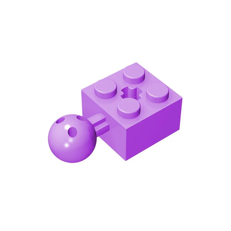 Gobricks GDS-976 Technical Brick Modified 2 x 2 with Ball Joint and Axle Hole | Compatible with Lego 57909