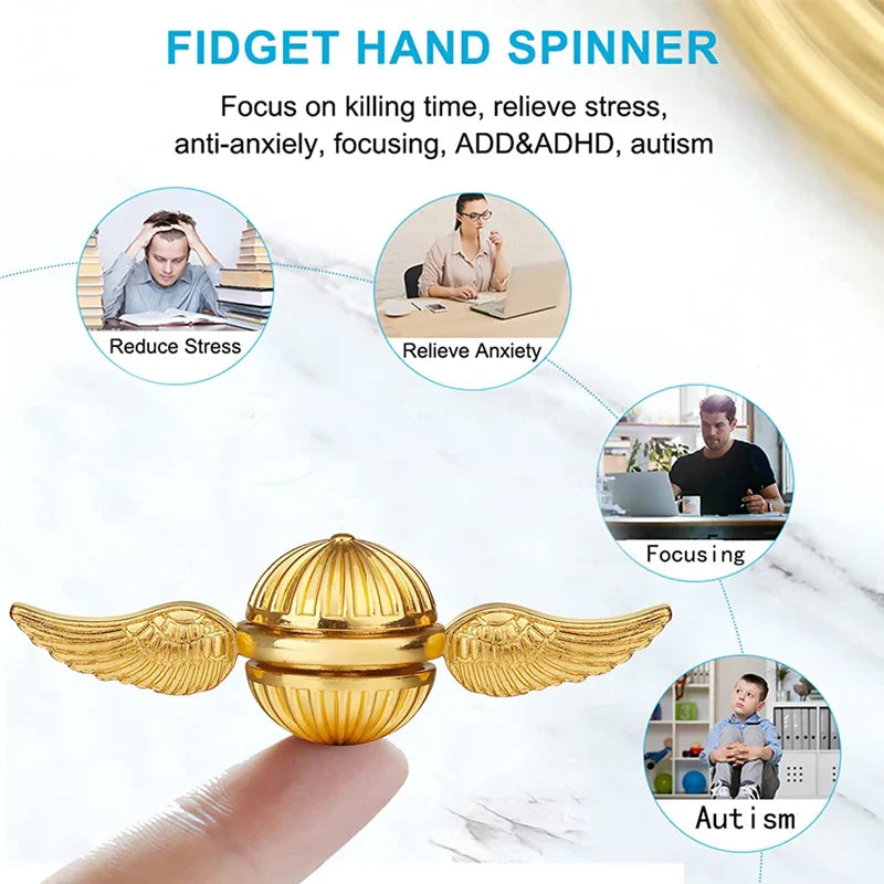 Fingertip Spinning Gyroscope Fidget Spinner | Metal Anti Stress Desk Toy for Adults and Kids