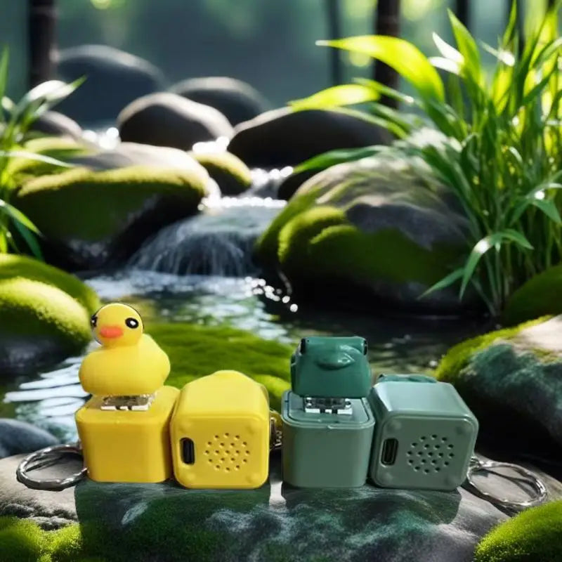 Frog Croaking Clicker Keychain | Rechargeable Fidget Toy with LED Lights