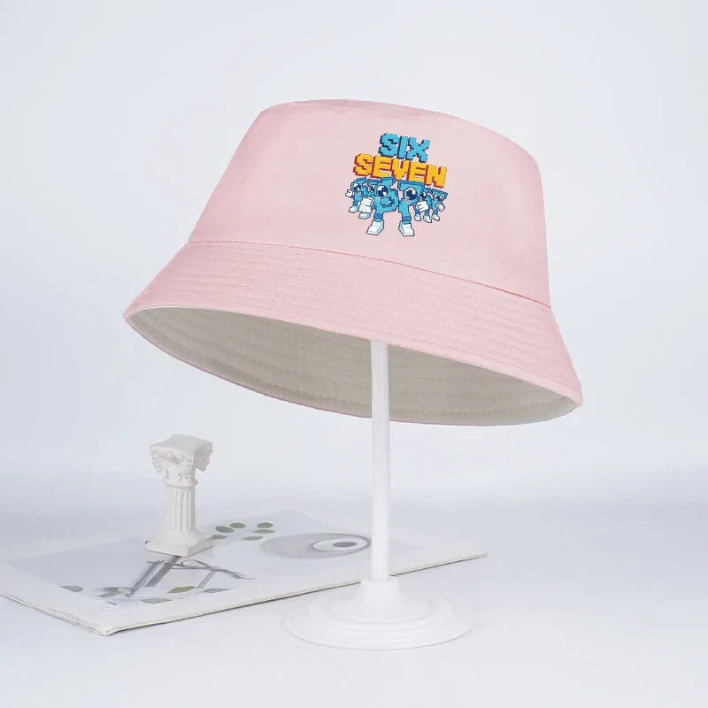 Pixel Robot Fisherman Hat for Kids | Digital Cartoon Sun Hat
