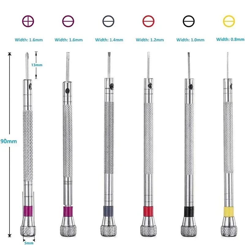 0.8-1.6mm Steel Screwdriver Set for Watch Repair | Portable Watch Band Removal Tool with Mini Link Pins