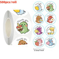50/100/500pcs Cartoon Dinosaur Thank You Stickers | 1 Inch Round Labels for Packaging, Gifts, and Baking