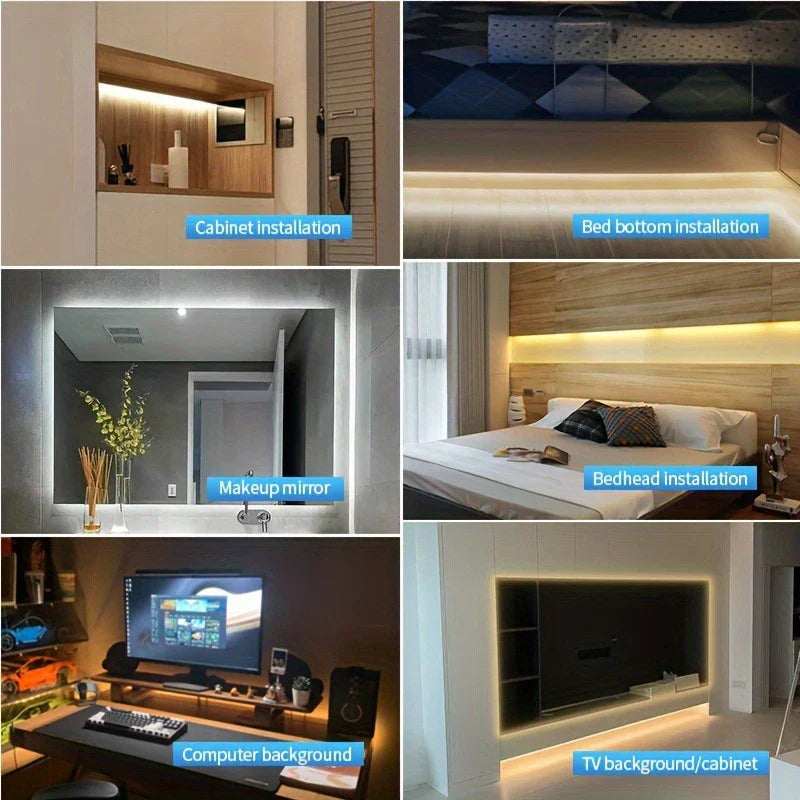 USB 5V COB LED Strip Lights | Dimmable 320 LEDs/m Flexible Strip for Kitchen Cabinet Mirror Bedroom