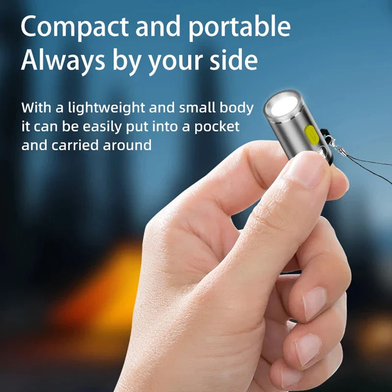 Mini Type-C LED Flashlight | Rechargeable Portable Keychain Light