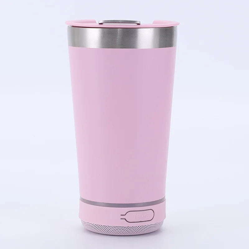Bluetooth Speaker Coffee Cup | 16oz Insulated Vacuum Flask with Wireless Sound