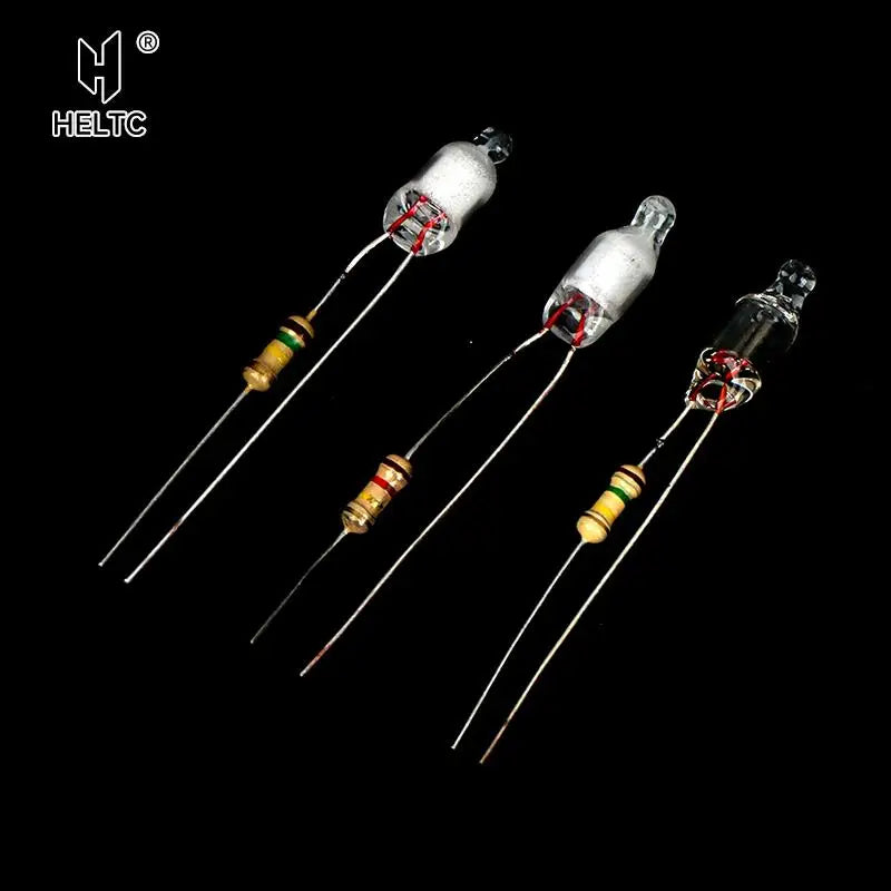 Neon Indicator Light Bulbs with Resistor | 220V Red Blue Green 4x10mm 5x13mm