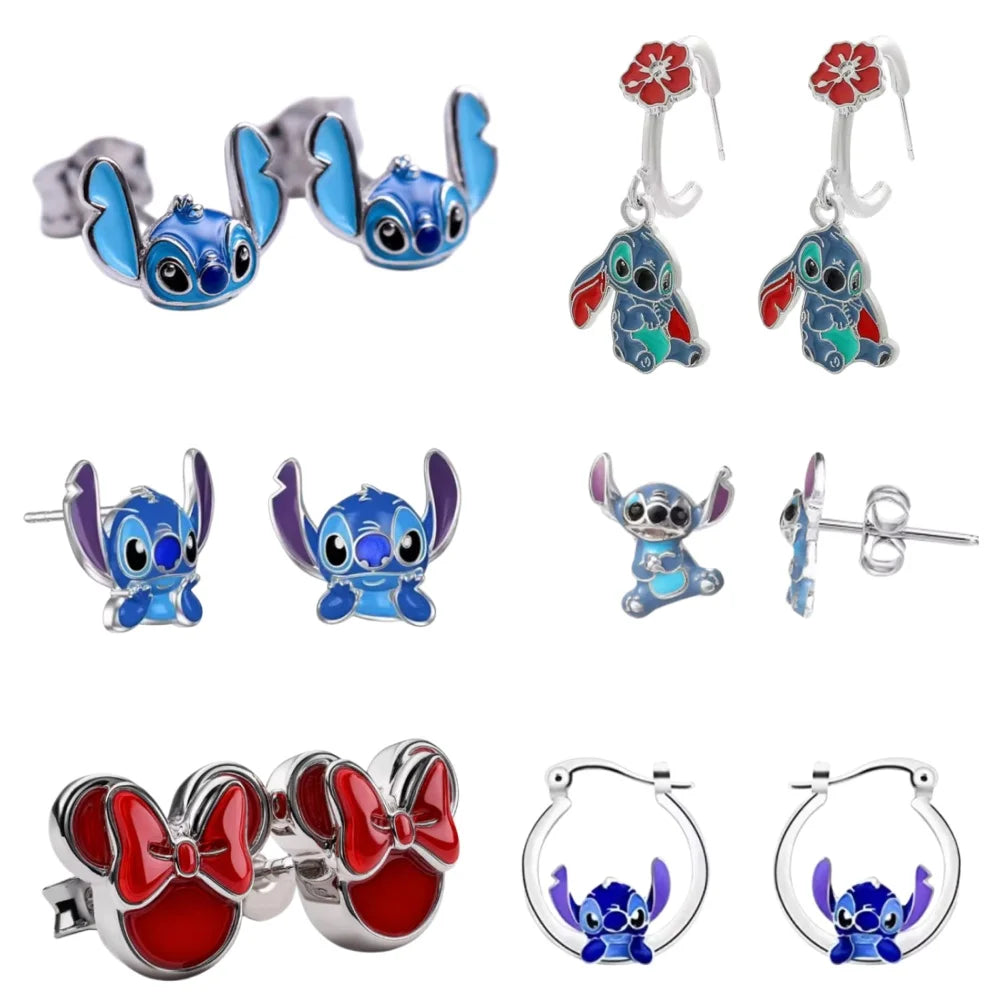925 Silver Cartoon Duck and Teddy Bear Earrings | Cute Animal Stud Earrings for Women