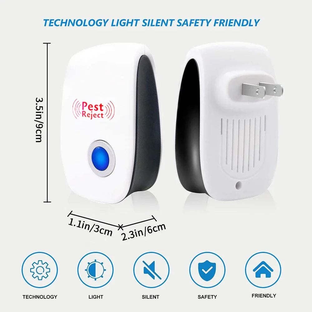 Ultrasonic Pest Repeller | Electronic Electromagnetic Mosquito and Rodent Control Device