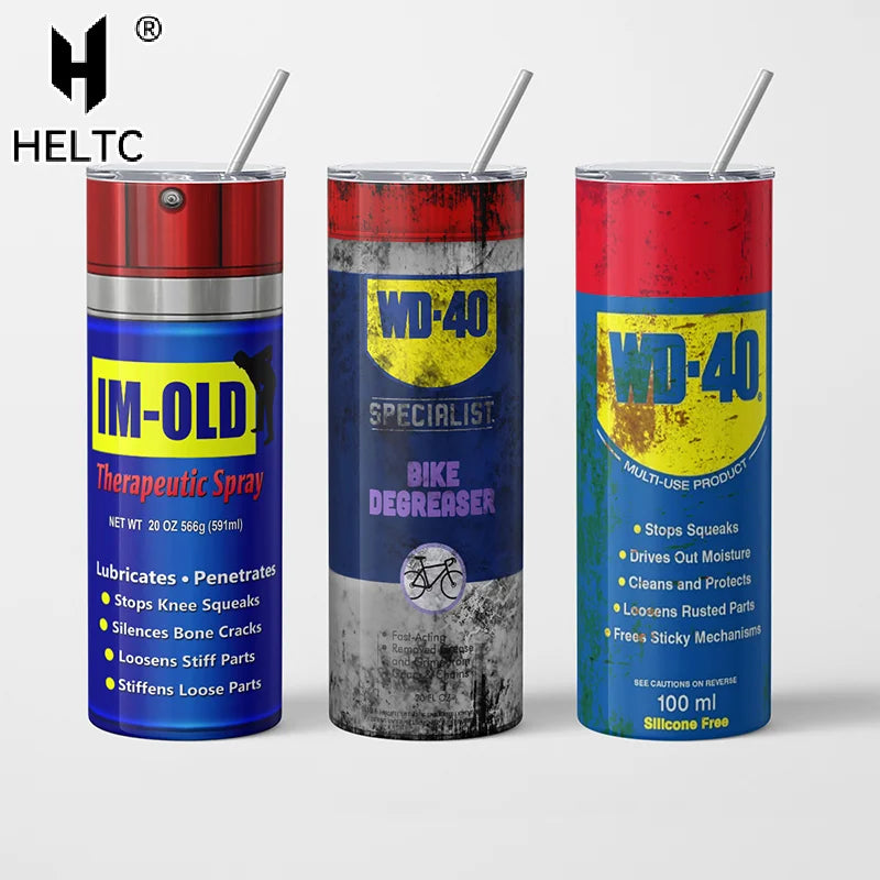 WD40 Dirty Pattern Thermos Cup | 20oz Insulated Stainless Steel Tumbler with Lid