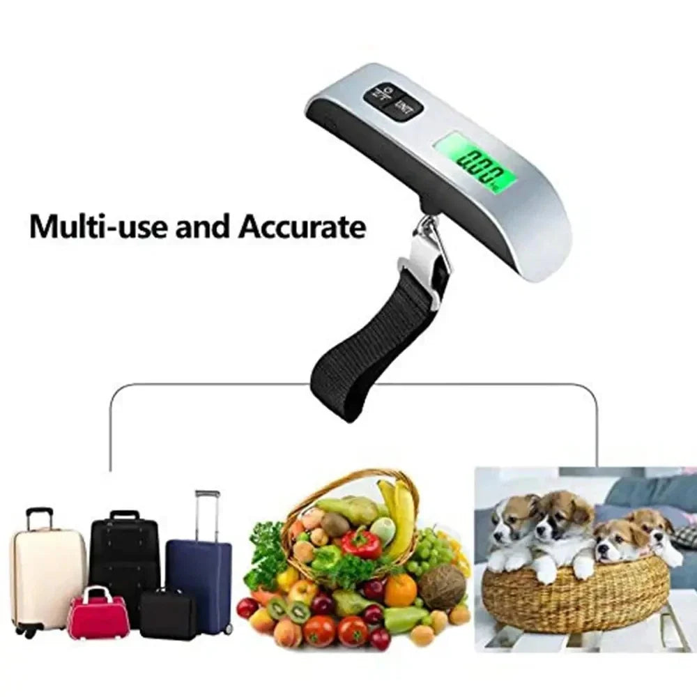 Portable Digital Luggage Scale 110lb/50kg | Travel Hanging Weight Scale