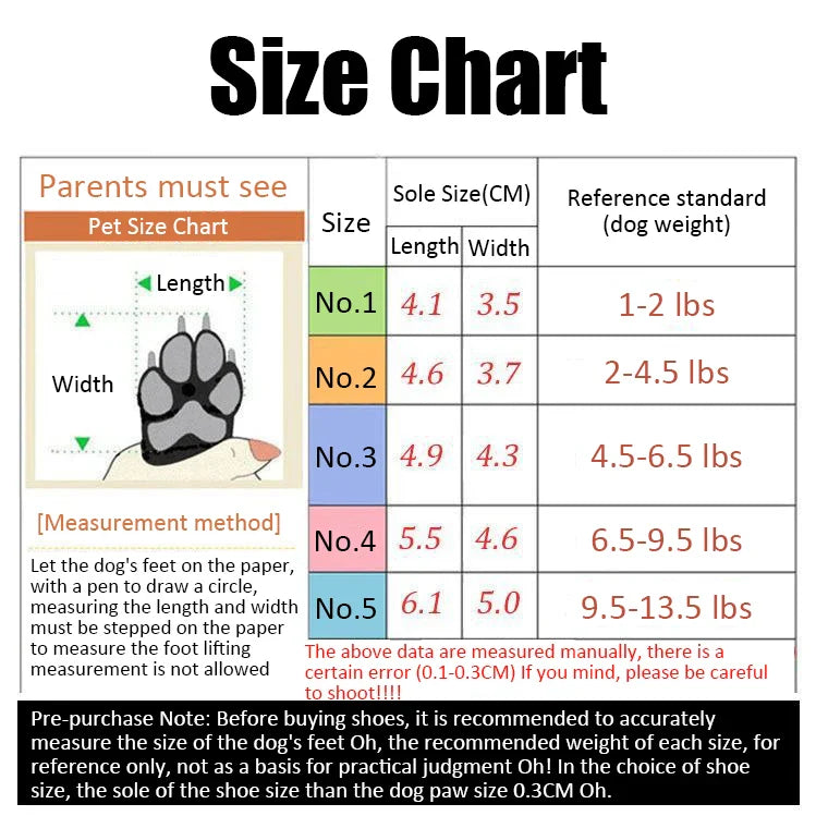 Pet Snow Boots for Small Dogs | Warm Cotton Boots with Non-Slip Rubber Soles