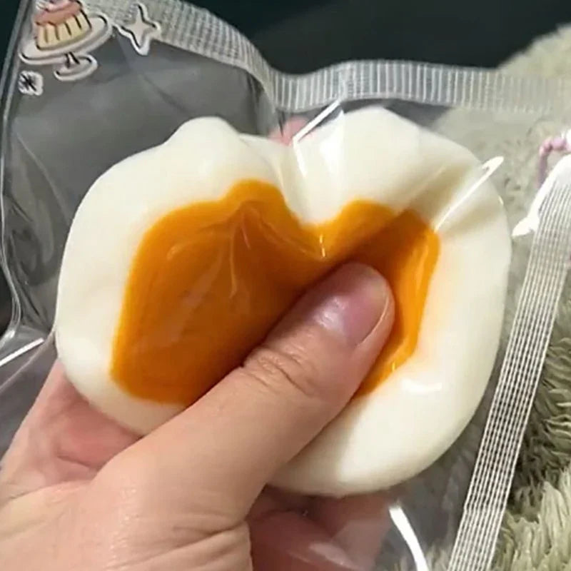 Sticky TPR Cute Cat Cheese Bread Pressure Relief Soft Squishy Fingertip Toy | Slow Rebound Squeeze Toy