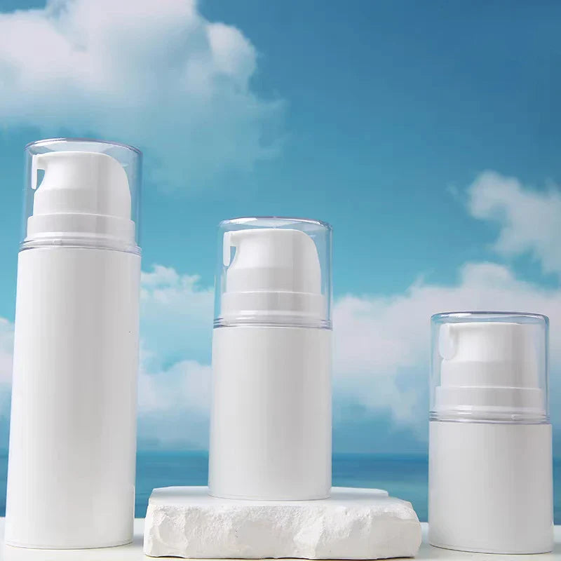 Portable Travel Airless Pump Jar | Leak Proof Refillable Cosmetic Bottle