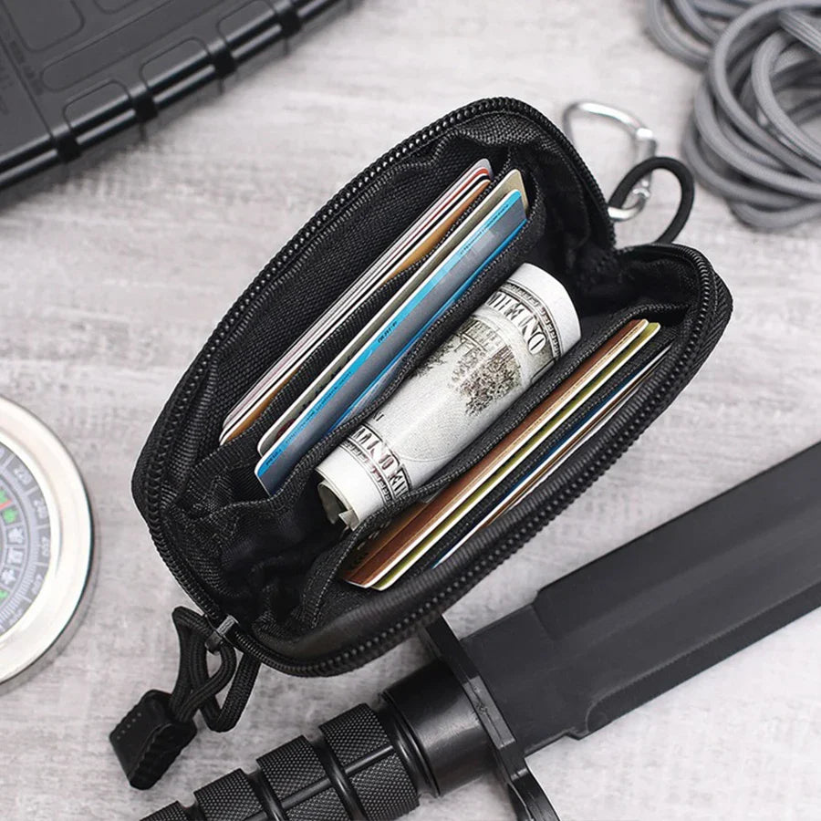 Waterproof Camping EDC Pouch | Tactical Key Purse Wallet with Card Slots and Zippers