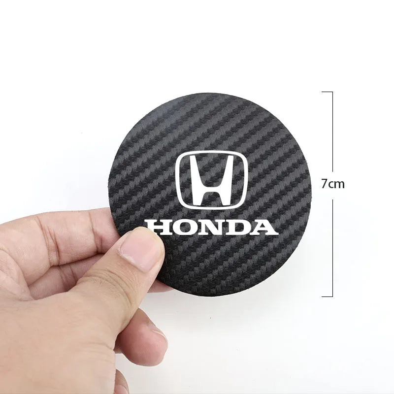 2Pcs Car Cup Groove Pad Leather Sound Insulation Mat | For Honda Civic Accord Fit Jazz Pilot CRV Odyssey Passport City HRV